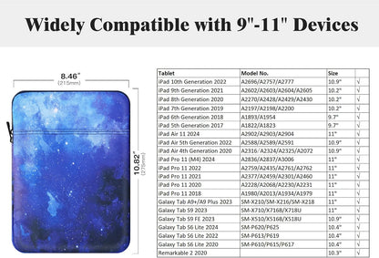 TiMOVO 9-11" Tablet Sleeve Bag for iPad 11-inch A16 2025, iPad 10.9"/10.2"| Air 11 Inch/5th/4th Gen. 10.9", Galaxy Tab A9+/A11Plus 11", Protective Bag Fit Smart Keyboard, Dusty Blue
