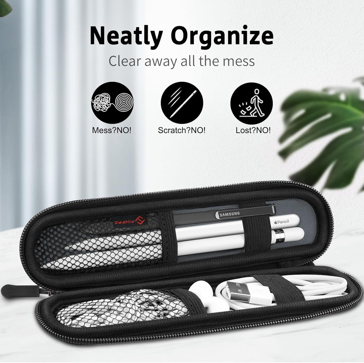 Fintie Pen Holder Case for Apple Pencil Pro, Apple Pencil (USB-C / 1st / 2nd Generation), Soft Neoprene Zipper Carrying Bag Sleeve Pouch for Samsung Stylus, Surface Pen