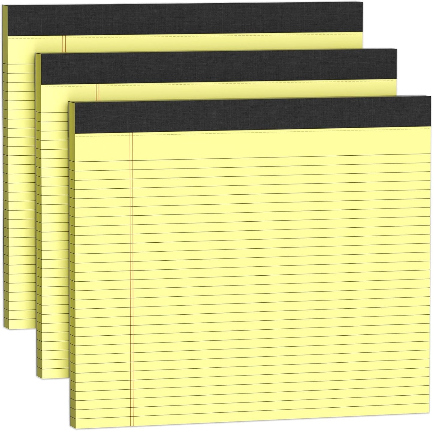 5 Pack Wide Legal Pads 11" x 9.5" Landscape Pink Purple Blue Green Yellow College Ruled Note Pad Narrow Ruled 30 Sheets per Notepad Perforated Writing Paper Thick Backboard Horizontal Pads of Paper