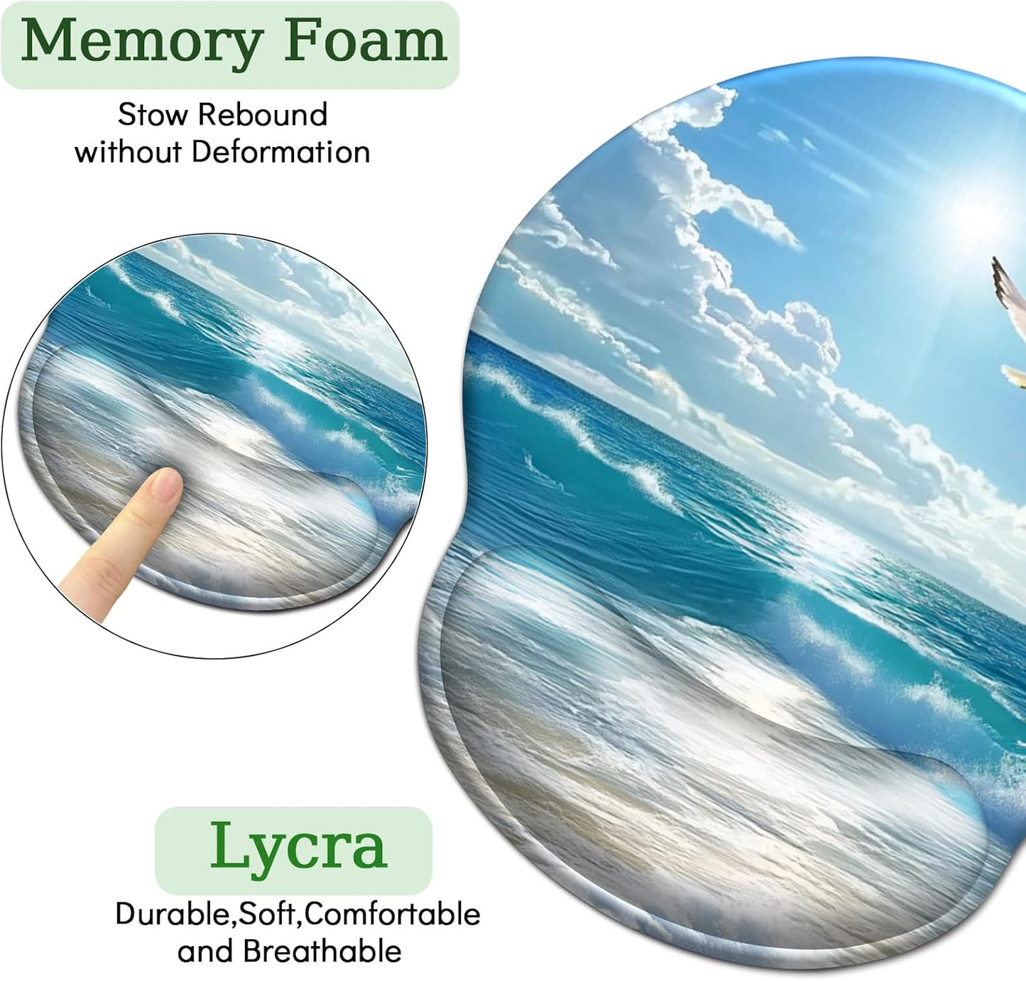 LIMKRIAN Cat Ergonomic Mouse Pad with Wrist Rest, Gaming Mouse Pad with Wrist Support, Funny Mouse Pads for Desk, Computer Mousepad with Non-Slip Pain Relief PU Base, Cute Office Desk Accessories