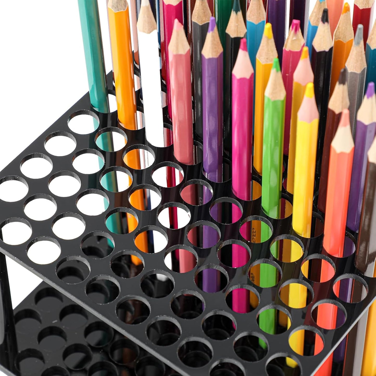 Outus 96 Holes Pencil Brush Holder Acrylic Paintbrush Holders Desk Organizer Stand Holder for Pencil Pen Paint Brushes Modeling Tool Office Art Supplies(Clear)