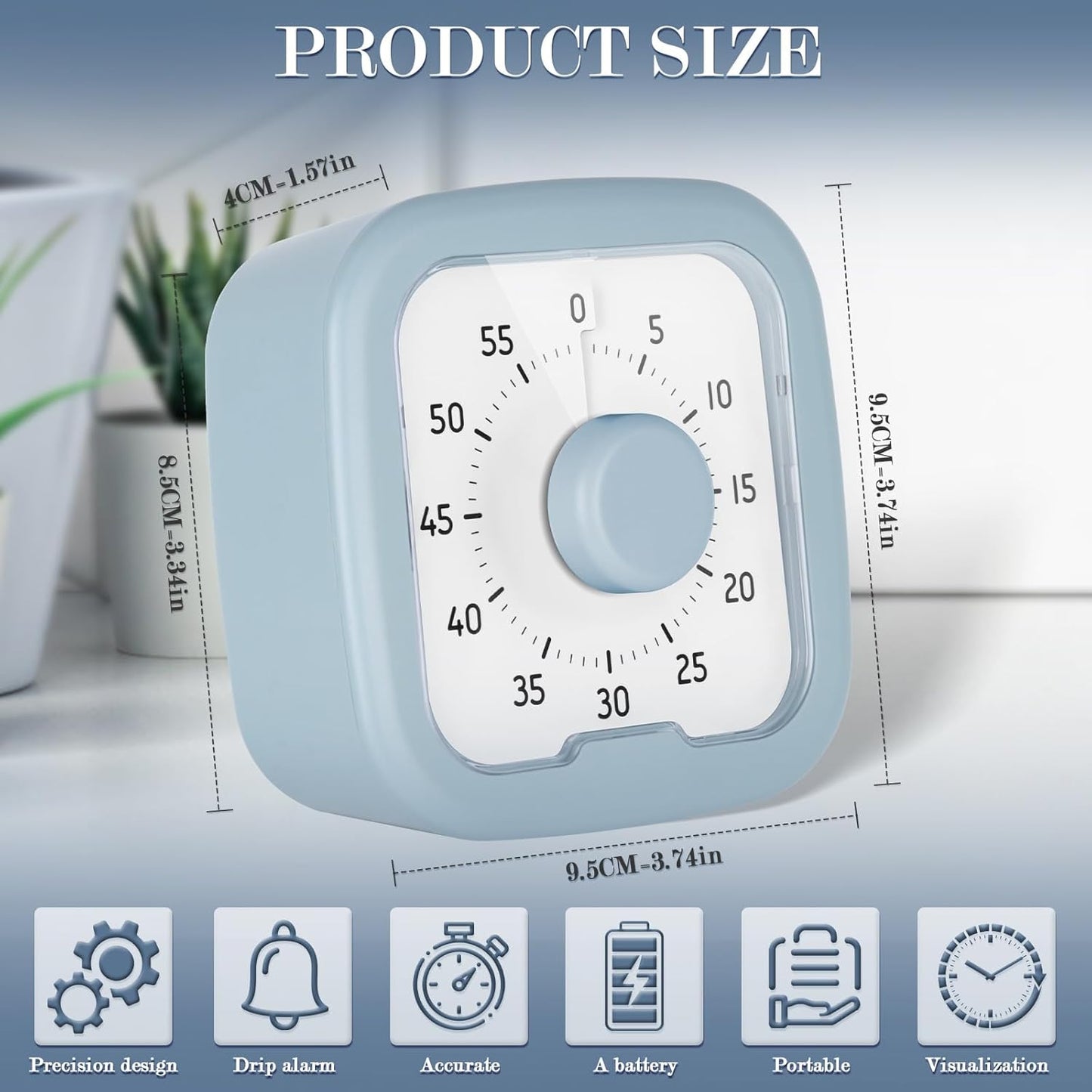 60 Minute Visual Timer,Time Timer Home,Silent Pomodoro Timer and Adults,Countdown Clock Management Tool for Classroom Home Office (Pink)