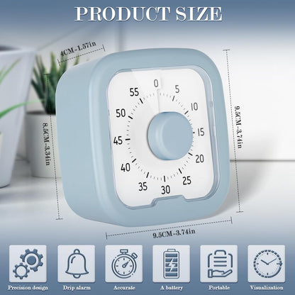 60 Minute Visual Timer,Time Timer Home,Silent Pomodoro Timer and Adults,Countdown Clock Management Tool for Classroom Home Office (Pink)