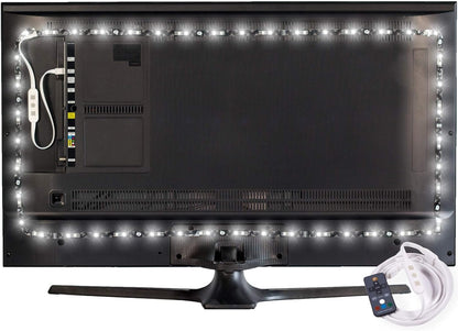 Luminoodle Color Bias Lighting, USB TV and Monitor Backlight LED Strip Lights Kit with Dimmer, Remote - 6.6 ft for 24" to 60" TV - Medium