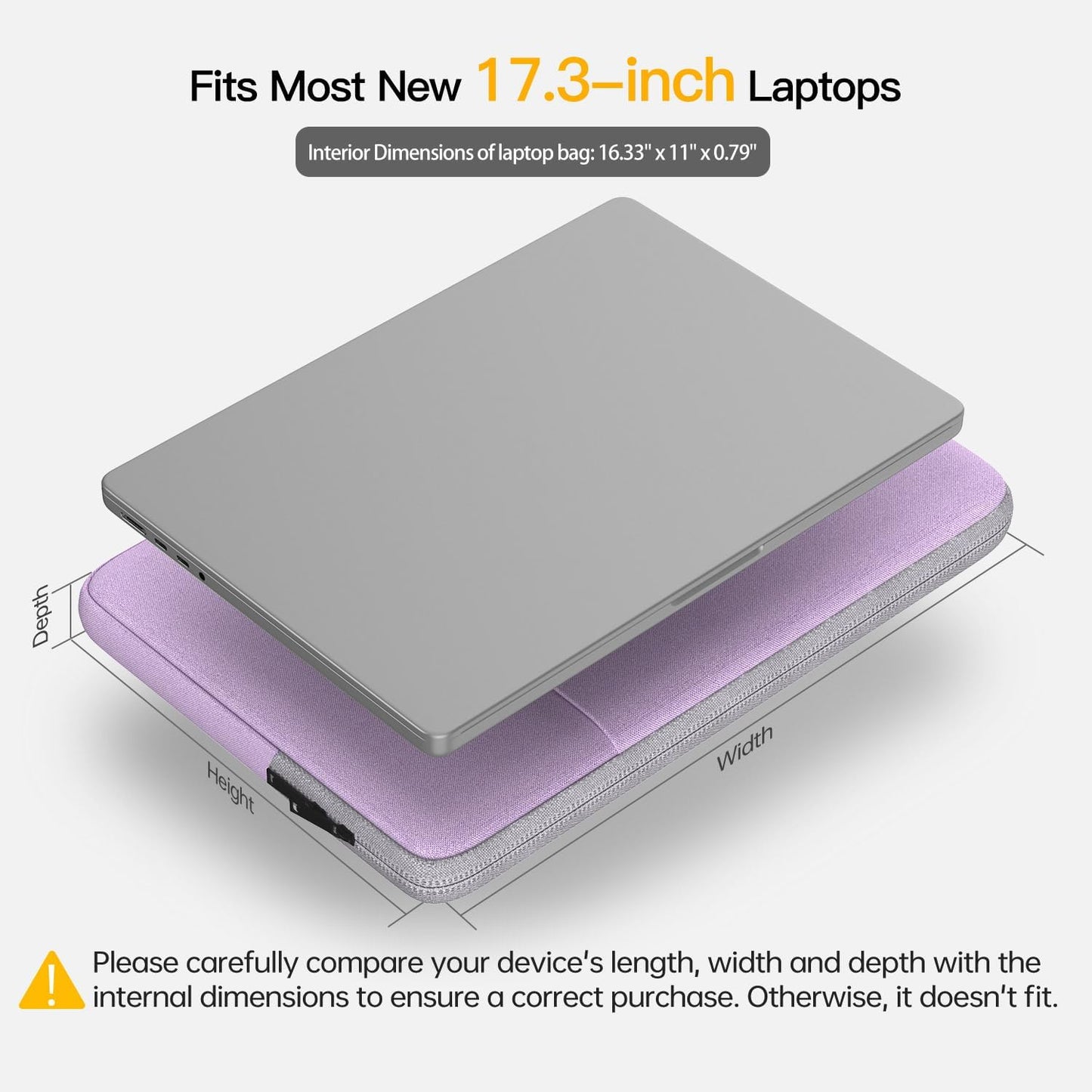 17 inch 360° Protective Laptop Case Sleeve for 2025 HP 17.3 Touchscreen Laptop,Envy 17,Pavilion 17,ASUS Vivobook 17, Shockproof Water-Resistant Computer Bag w/Accessory Pocket