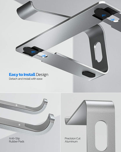 Nulaxy All-Aluminum Laptop Stand for Desk, Ergonomic Detachable Ventilated Cooling Computer Riser, Anti-Slip Design Notebook Holder Compatible with All 10-16" Laptops (MacBook, Dell XPS, HP, Lenovo)