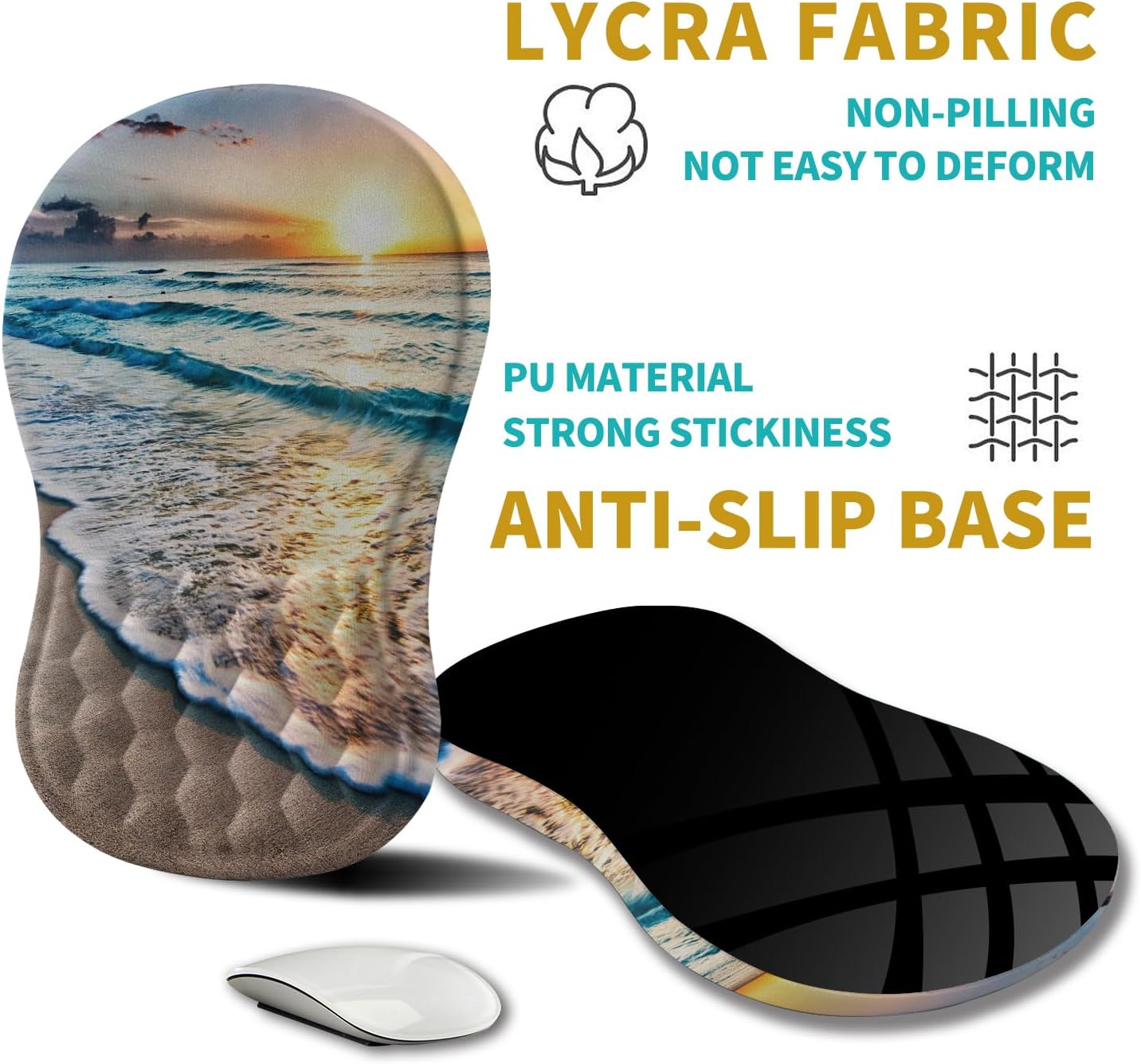 Hokafenle Ergonomic Mouse Pad Wrist Support, Wrist Rest Mousepad for Carpal Tunnel Pain Relief with Integrated Memory Foam Slope Massage Bulge (11.8x7.9 inch,Topographic Contour)
