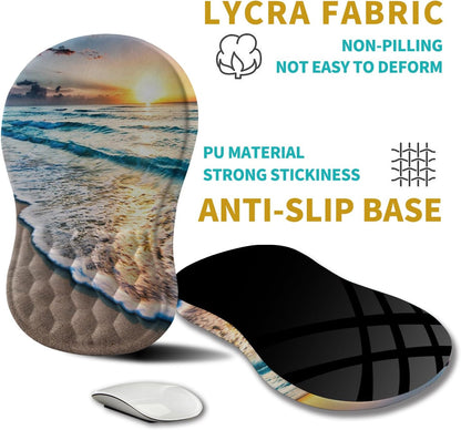 Hokafenle Ergonomic Mouse Pad Wrist Support, Wrist Rest Mousepad for Carpal Tunnel Pain Relief with Integrated Memory Foam Slope Massage Bulge (11.8x7.9 inch,Topographic Contour)
