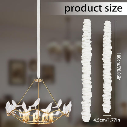 NICENEEDED 2 PCS 5.9 Feet Fabric Cord Cover, Velvet Fabric Chandelier Chain Cover Cable Management and Hider, Electirc Wire Protector for Chandeliers Lighting Wire
