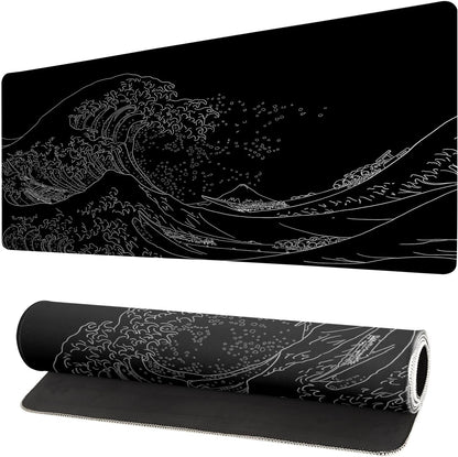 Japanese Mouse Pad, Large Japanese Desk Mat, XL Anime Gaming Keyboard Mat, Non-Slip Rubber Base, Big Extended Desk Protector for Home Office, 31.5”x11.8”