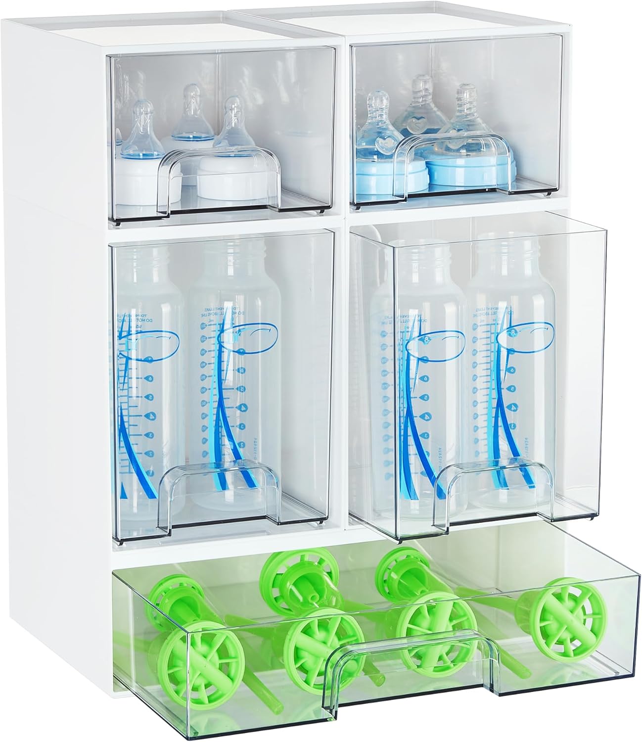 Vtopmart Stackable Storage Drawers Set of 3,Clear Plastic Organizer Bins for Makeup, Cosmetics, Beauty Supplies,Ideal for Vanity, Bathroom,Cabinet,Pantry Organization