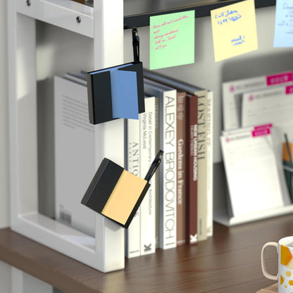 Sticky Note Dispenser, Magnetic Sticky Note Holder for Post It Notes, 3 x 3 Inch Sticky Note Pen Organizer for Office Home Classroom, Black