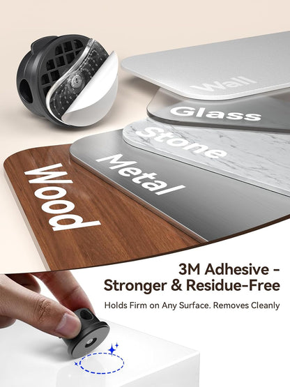 NEWDERY Magnetic Cord Organizer | 10 Pack Cable Clips with 360° Swivel & 1s Lock | Charging Cord Holder for Desk, Nightstand | Perfect Cable Management for Home Office & Gaming Setup- Clear