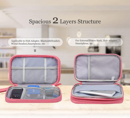 CAOODKDK Electronics Accessories Organizer Pouch Bag, Travel Universal Organizer for Cable, Charger, Phone, SD Card, Business Travel Gadget Bag