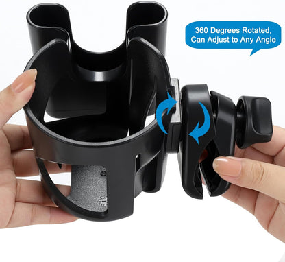 Accmor Stroller Cup Holder, Universal Cup Holder for Stroller Walker Bike, 360° Rotatable Large Caliber Designed Bottle Holder for Stroller, Bike, Wheelchair, Scooter