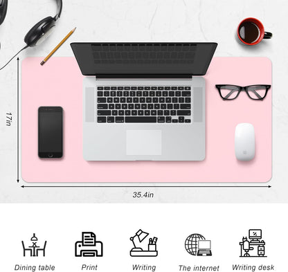 Leather Desk Pad Protector,Non-Slip Desk Pad,on-Slip PU Leather Large Mouse Pad,Easy Clean Desk Protecor Mat,Writing Pad for Office Work/Home/Decor(Black, 23.6" x 13.7")