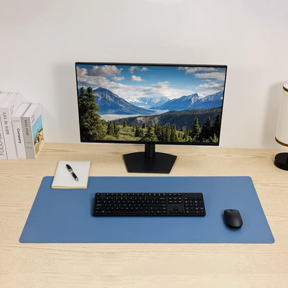 Leather Desk Pad,Wolaile 36x17 inch Large Mouse Pad,Waterproof Non-Slip Writing Desk Blotter,Computer Mat Desktop Protector for Office Home,Black