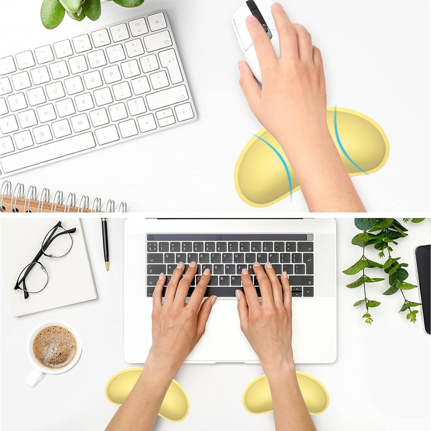 Dapesuom Mouse Wrist Rest, Ergonomic Memory Foam Mouse Wrist for Computer Desk Mats Support, PU Leather Hand Rest Pad Cushion for Gaming, Laptop, Men, Women, Pain Relief & Easy Typing, Black