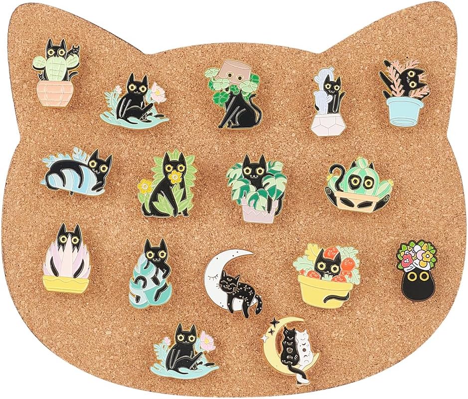 BENECREAT Pin Board Square Cork Board, 0.8inch Thick Bulletin Display Board Wall Mounted Cork Board for Brooch Pin Storage, Office Home Festival Wedding Decor, 7.8x7.8inch