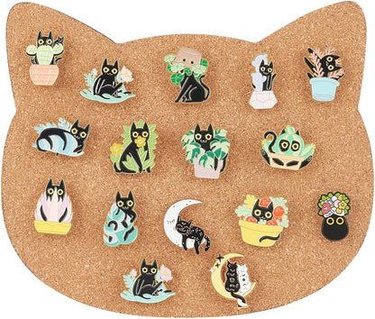 BENECREAT Pin Board Square Cork Board, 0.8inch Thick Bulletin Display Board Wall Mounted Cork Board for Brooch Pin Storage, Office Home Festival Wedding Decor, 7.8x7.8inch