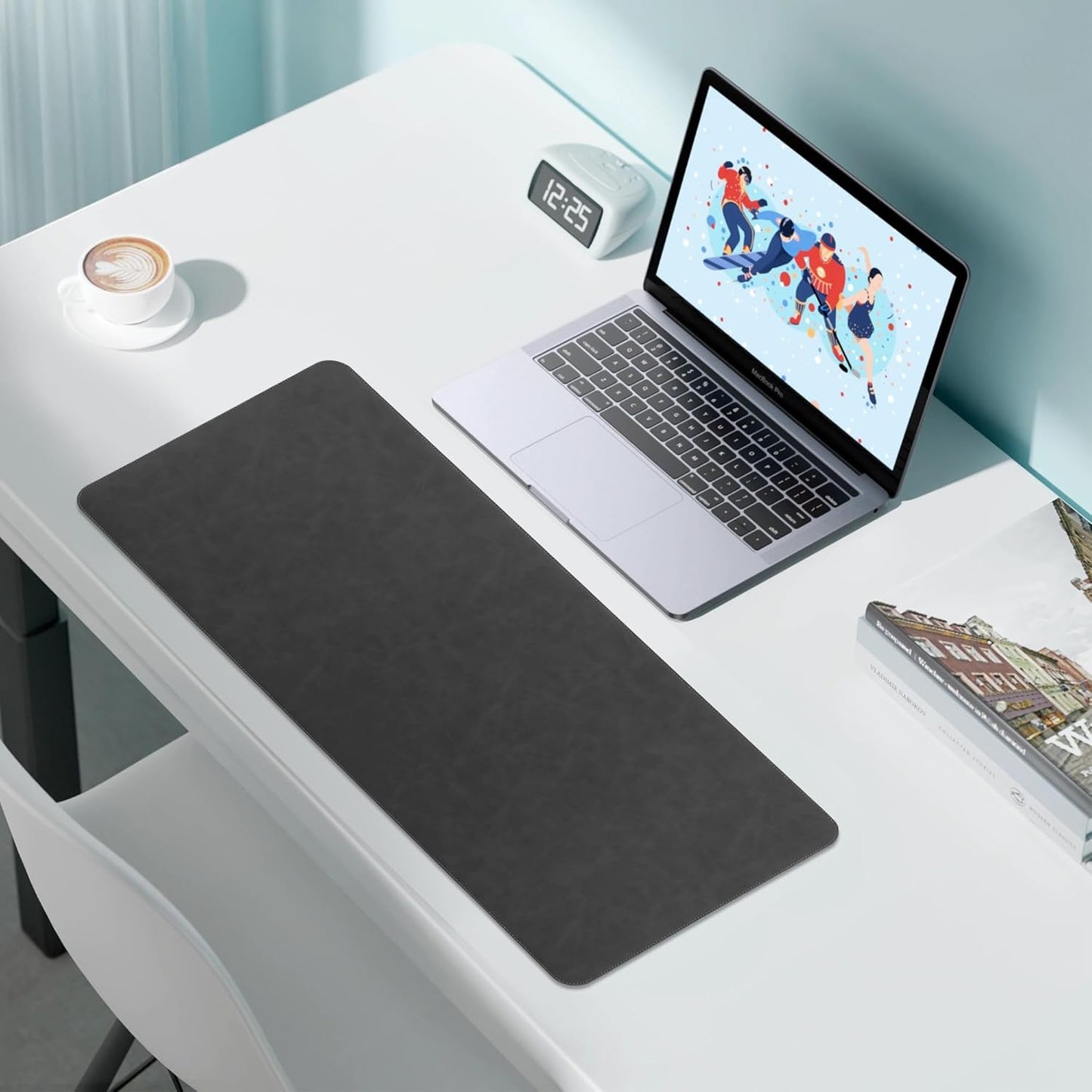 Leather Desk Pad Protector, Office Desk Mat, Large Laptop Mouse Pad, PU Non-Slip Desk Blotter, Waterproof Writing Pad, Computer Keyboard Mat for Desktop 39.4 x 17 inch (Brown)