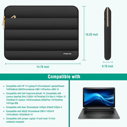 MOSISO Laptop Case 13.3 inch,13-13.3 inch Puffy Laptop Sleeve Compatible with MacBook Neo/Air 13.6 M5 M4 M3 M2 M1/Pro 13/14,HP Dell ASUS Lenovo,Polyester Horizontal Bag with Small Case, Sand