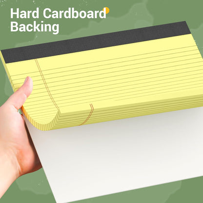 5 Pack Wide Legal Pads 11" x 9.5" Landscape Pink Purple Blue Green Yellow College Ruled Note Pad Narrow Ruled 30 Sheets per Notepad Perforated Writing Paper Thick Backboard Horizontal Pads of Paper