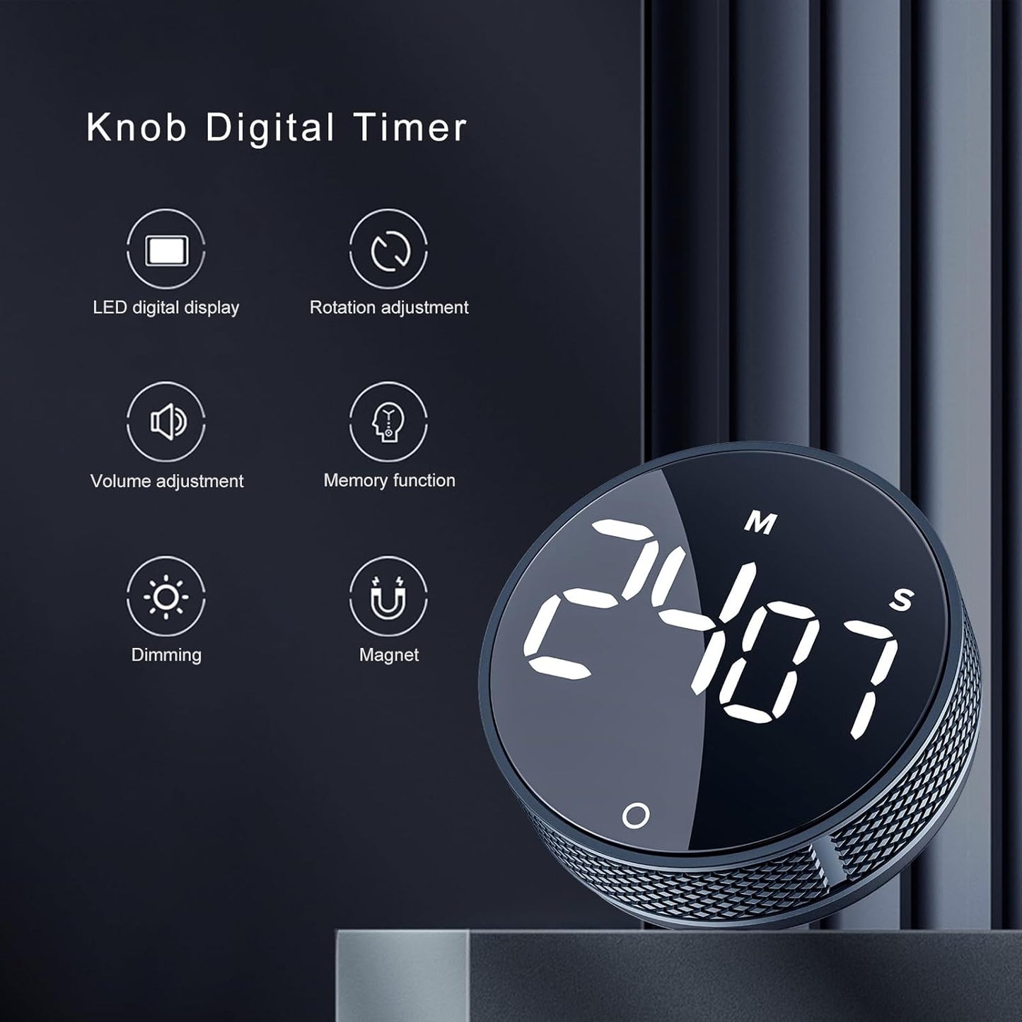 AVINIA Digital Kitchen Timers, Visual timers Large LED Display Magnetic Countdown Countup Timer for Classroom Cooking Fitness Baking Studying Teaching, Easy for Kids and Seniors White
