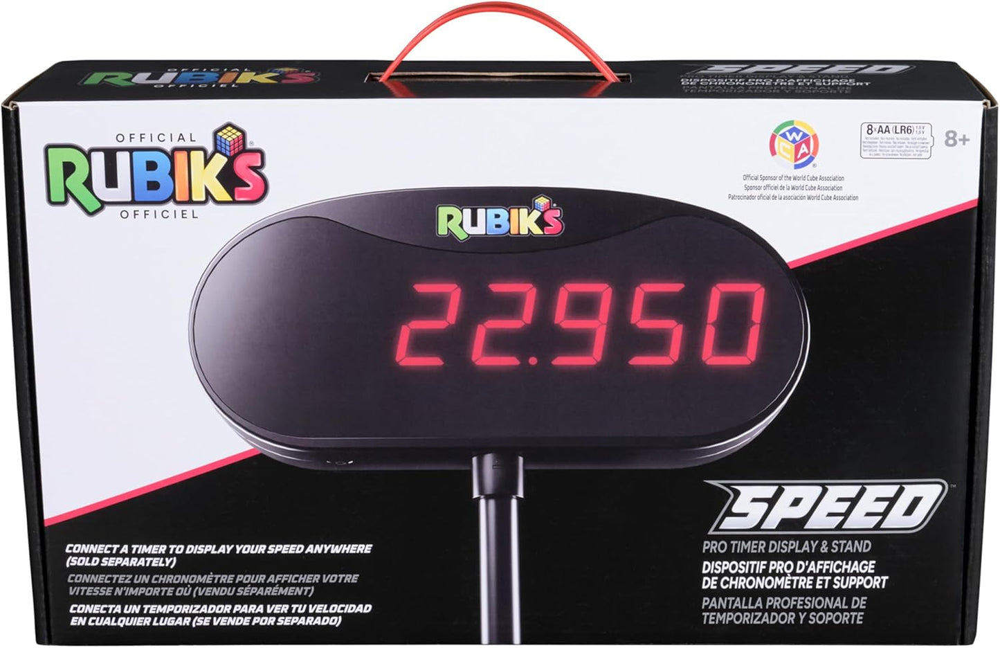 Rubik’s Cube, Timer Stand, Clear Display Device for WCA Speedcubers, Track Your Time to Solve Brain Teaser Puzzle for Adults, Problem-Solving Brain Teaser Fidget Toy for Kids, Ages 8 & Up