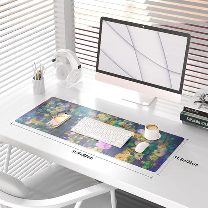 QIYI Large Mouse Pad, Cute Pink Desk Mat for Desktop, Women Girls PU Leather Desk Pad Waterproof Gaming Mousepad, Rose Gold Marble Computer Protector Writing Pad for School Office Home 31.5" x 15.7"