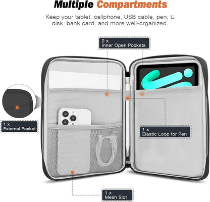 MoKo 9-11 Inch Tablet Sleeve Case, Fits New 11inch iPad Air M4/Pro M5, iPad A16 11", i-Pad 10/9/8/7th/Air 5/4th 10.9"/10.2", Tab S9/S8 11", Protective Bag Carrying Case with Pocket, Dark Gray