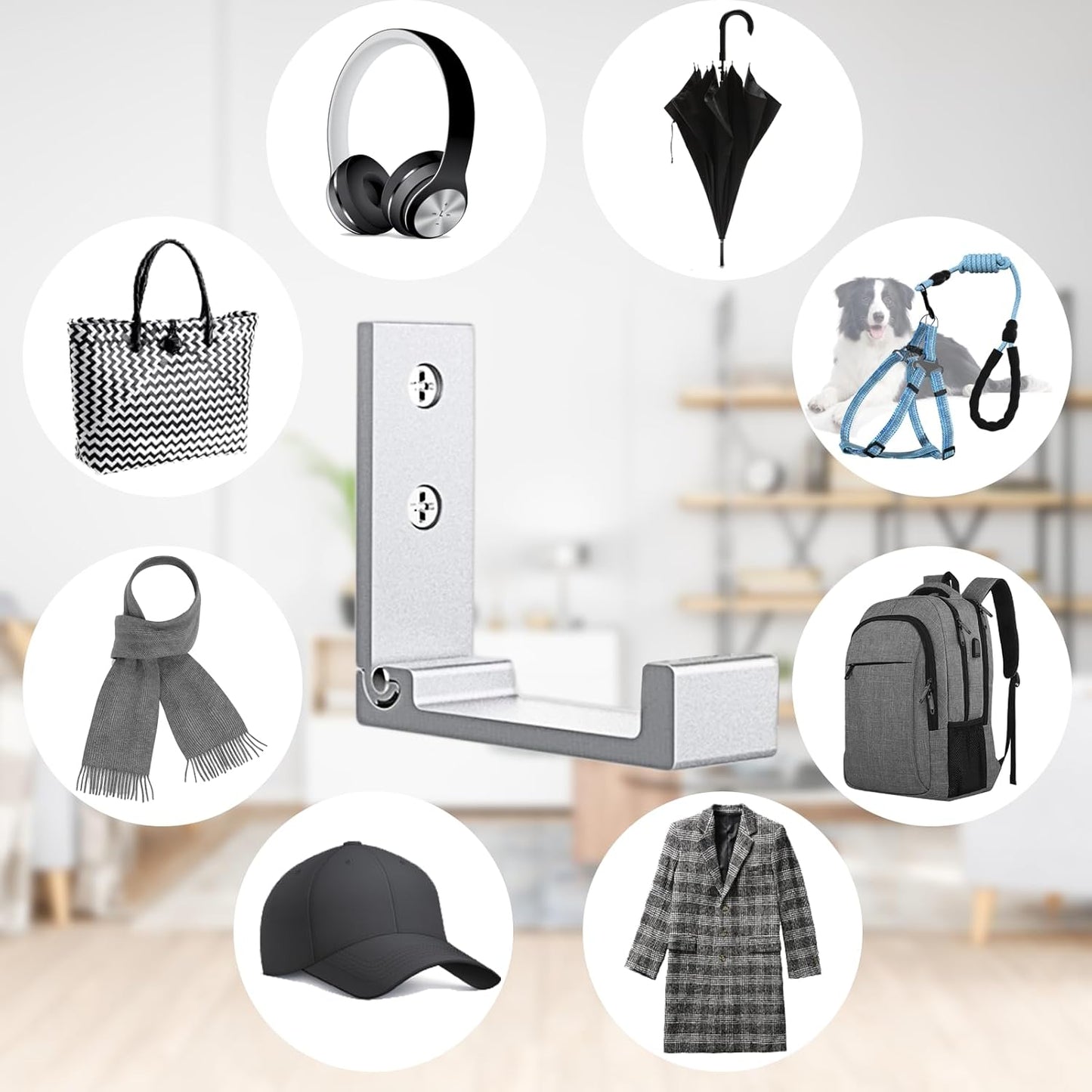 OHIYO Folding Wall Hook 2PCS Folding Coat Hooks for Hanging Heavy Duty Coat & Bag & Backpack & Hat & Headphone Foldable Coat Hooks Wall Mounted Saves Space (Black)