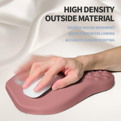 Ergonomic Raised Mouse Pad Wrist Support with Bilateral Slope Memory Foam Mousepad for Wrist Rest and Carpal Tunnel Pain Relief 11.8x7.9〃 Black