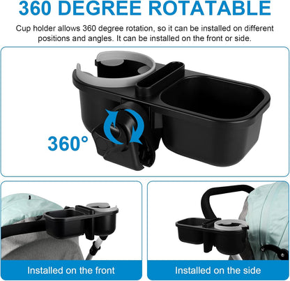 Accmor Stroller Cup Holder, Universal Cup Holder for Uppababy Nuna Doona Strollers, Bottle Drinks Holder for Wheelchair, Walker, Bike, Scooter
