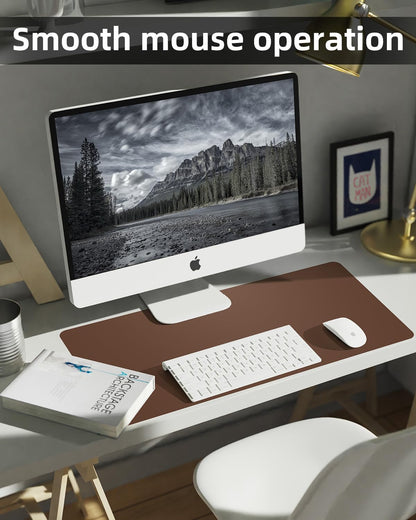 Leather Desk Pad Protector, Office Desk Mat, Large Mouse Pad, Non-Slip PU Leather Desk Blotter, Laptop Desk Pad Desk Accessories for Office and Home (Black, 40" x 17")