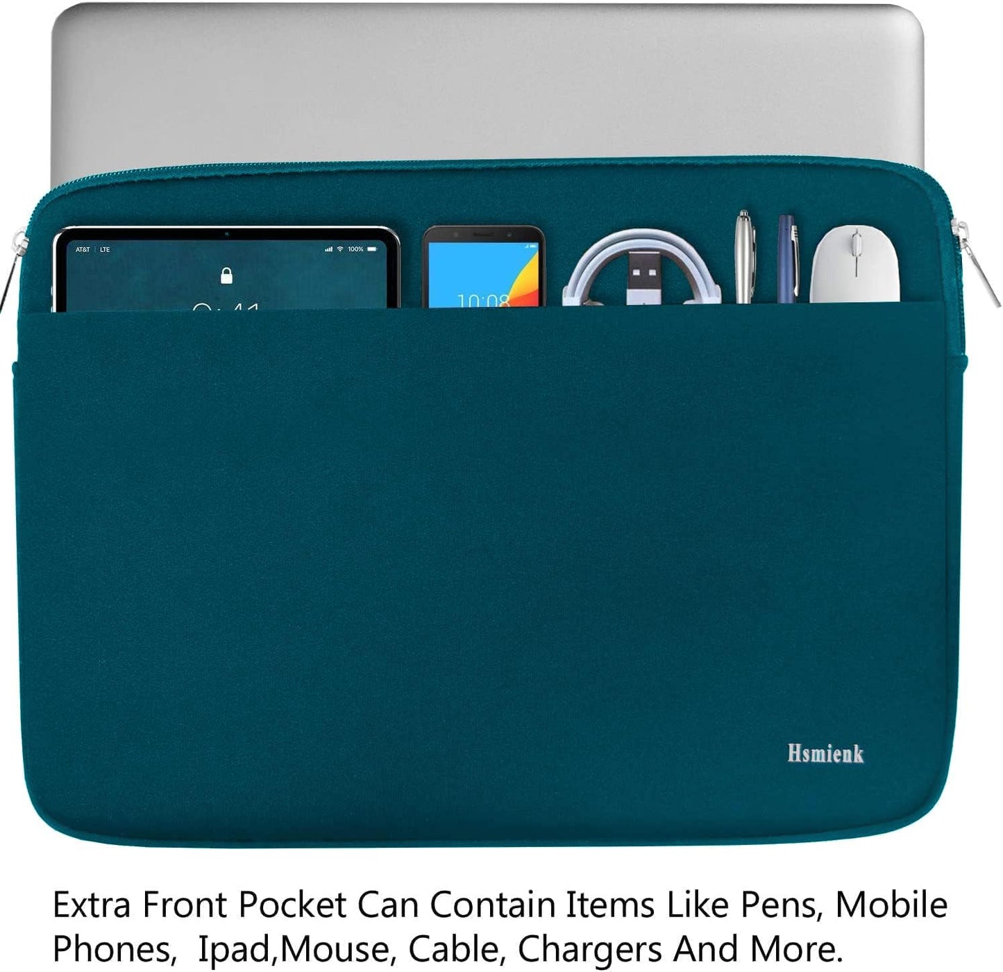 Laptop Case Sleeve 15.6 inch, Shockproof Protective Notebook Case with Accessory Pocket, Briefcase Carrying Laptop Cover for 15.6" HP, ASUS, Dell, Lenovo, Acer, Black