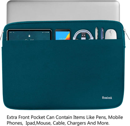 Laptop Case Sleeve 15.6 inch, Shockproof Protective Notebook Case with Accessory Pocket, Briefcase Carrying Laptop Cover for 15.6" HP, ASUS, Dell, Lenovo, Acer, Black