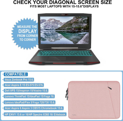 Laptop Sleeve Case 13.3 inch, Shockproof Protective Computer Cover with Accessories Pocket, Portable Laptop Bag Compatible with MacBook Air/Pro 13-13.3 inch, Compatible for MacBook Pro 14 inch, Black | Shockproof