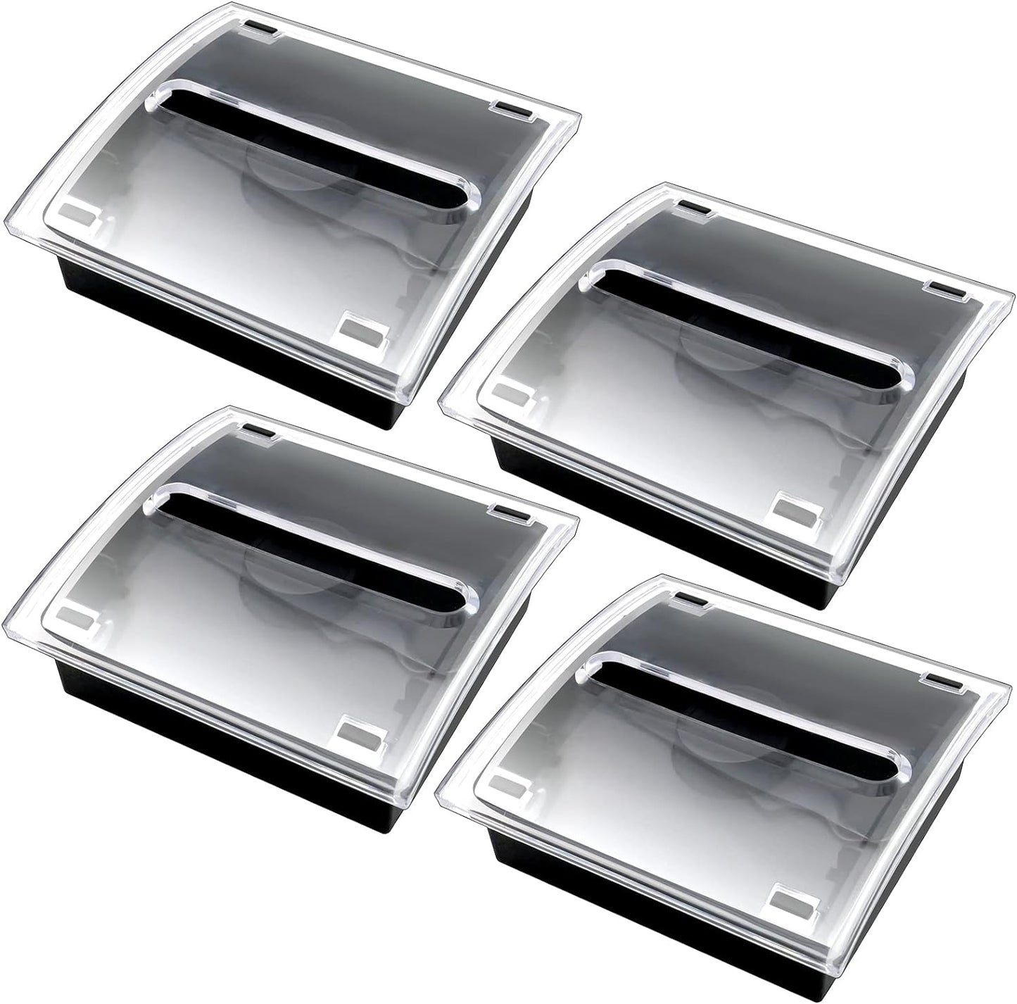 1 Pcs Pop Up Sticky Note Dispenser Sticky Note Holder Pop Up Note Dispenser Transparent Top for 3 x 3 Inch Sticky Notes School Office Home Store Black Base Clear Top (1)