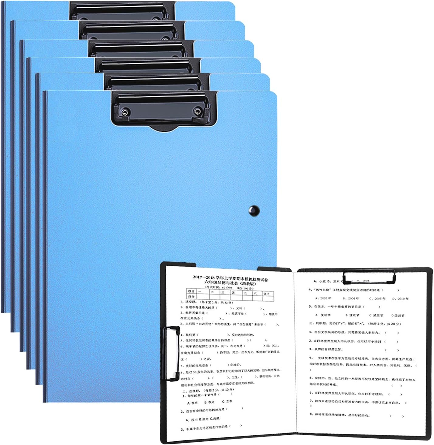 Clipboard Folder, 6 Pack A4 Foldable Clipboards File Folder Flip Writing Pad for Memo Form Document & School Office Work - Black