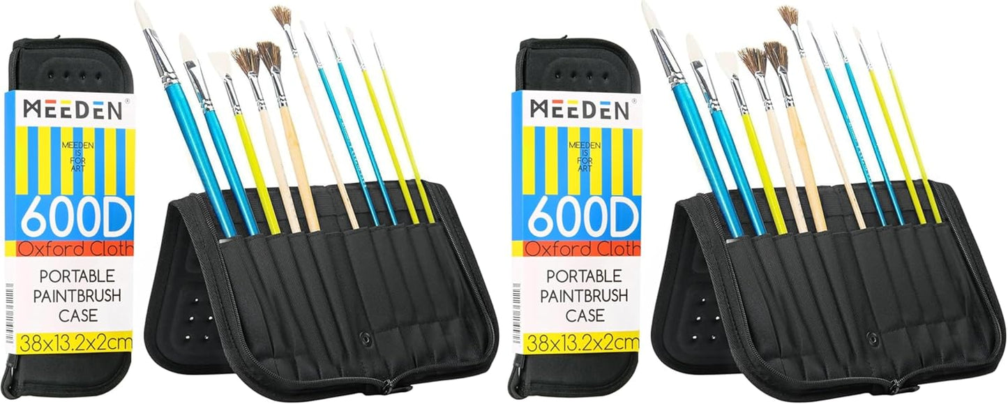 MEEDEN Paint Brush Holder, 11.5 X 10 Inch Zippered Painting Brush Case, Organization and Storage Bag for Artist Paint Brush (Brushes NOT Included)