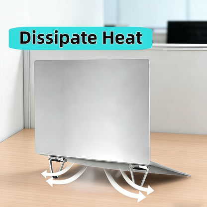 Laptop Riser Foldable Laptop Stand Portable Invisible Laptop Cooling Pad Laptop feet Suitable for 12-20 Inches Laptop Ergonomic Zinc Alloy Laptop Mini Stand Leg (Silver-2pcs)