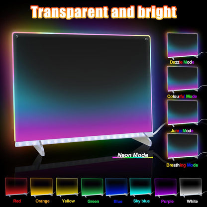 Led Note Board with Colors,16''Drawing Tablet,6 Modes & 8 Colors Light Up Drawing Board,Kids Toy with 13 Light Effects,Birthday Holiday Day Gifts for Girls & Boys Age 3+,Tracing Book（White）