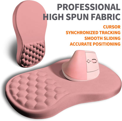 Ergonomic Joint Wrist Support Mouse Pad with Memory Foam Cushion Massage Bump, Carpal Tunnel Pain Relief Mousepad Slope Design for Wrist Rest, 11.8x7.9 in, Black
