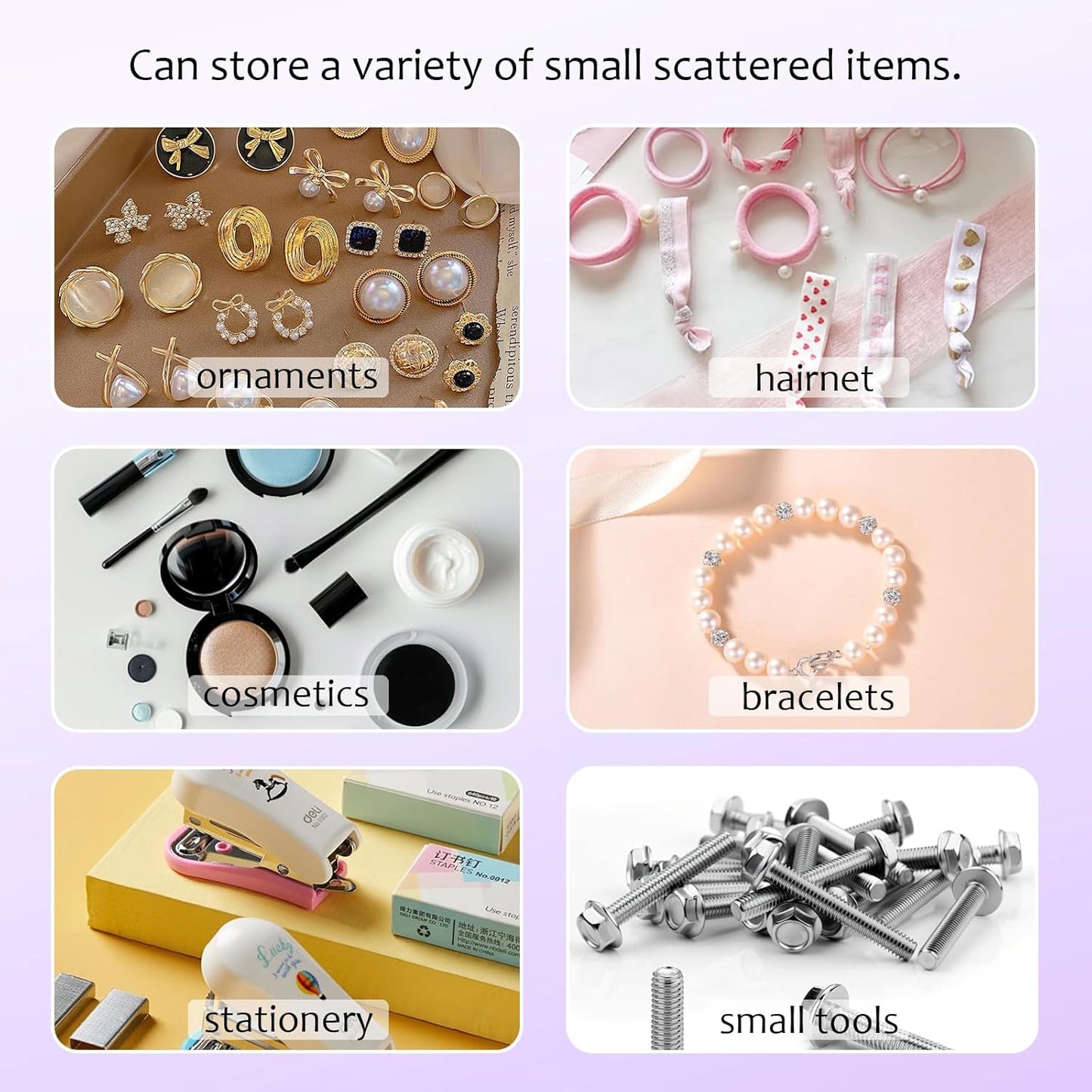 Mini Desk Drawer Organizer with 6 Clear Drawers - 7" x 3.9" x 4.7" Small Plastic Storage Box for Office, Classroom, Crafts, and Home Desktop Organization