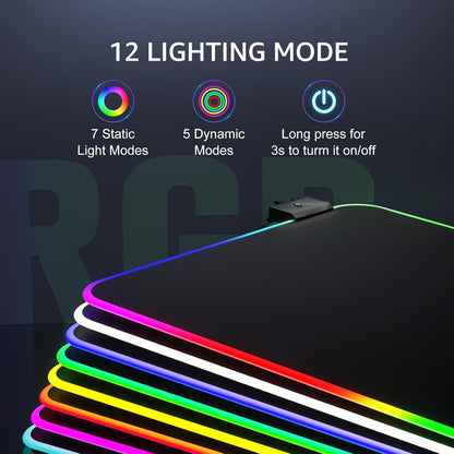 KTRIO Large Gaming Mouse Pad Desk Mat, Superior Micro-Weave Cloth for Precise Mouse Control, Non-Slip Rubber Base, Stitched Edges, Water-Resistant, for Gamer, Office & Home, 31.5" x 11.8" inches