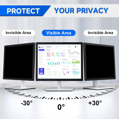 [2-Pack] Privacy Screen For Computer Monitor, 27-Inch 16:9 Aspect Ratio; Anti Spy/Bule Light/Glare And Eye Protection, 2 Install Ways Removable For Office, Airport, Cafe And Other Public Area; Diagonal 27 Inches, Width 23.53 Inches, Height 13.24 Inches