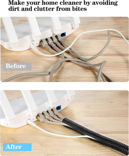 1/4 Inch Wire Loom Split Tubing - 16.5ft Cord Protector Electric Wires Covers, Automotive Wire Flexible Conduit, Plastic Wire Cover
