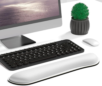 Dapesuom Enlarge Keyboard Wrist Rest, Memory Foam Keyboard Wrist Cushion for Computer Desk Mats Support, Pain Relief Ergonomic Mouse Pad Rests with Non-Slip Base for Gaming, Laptop, Radiant Orchid