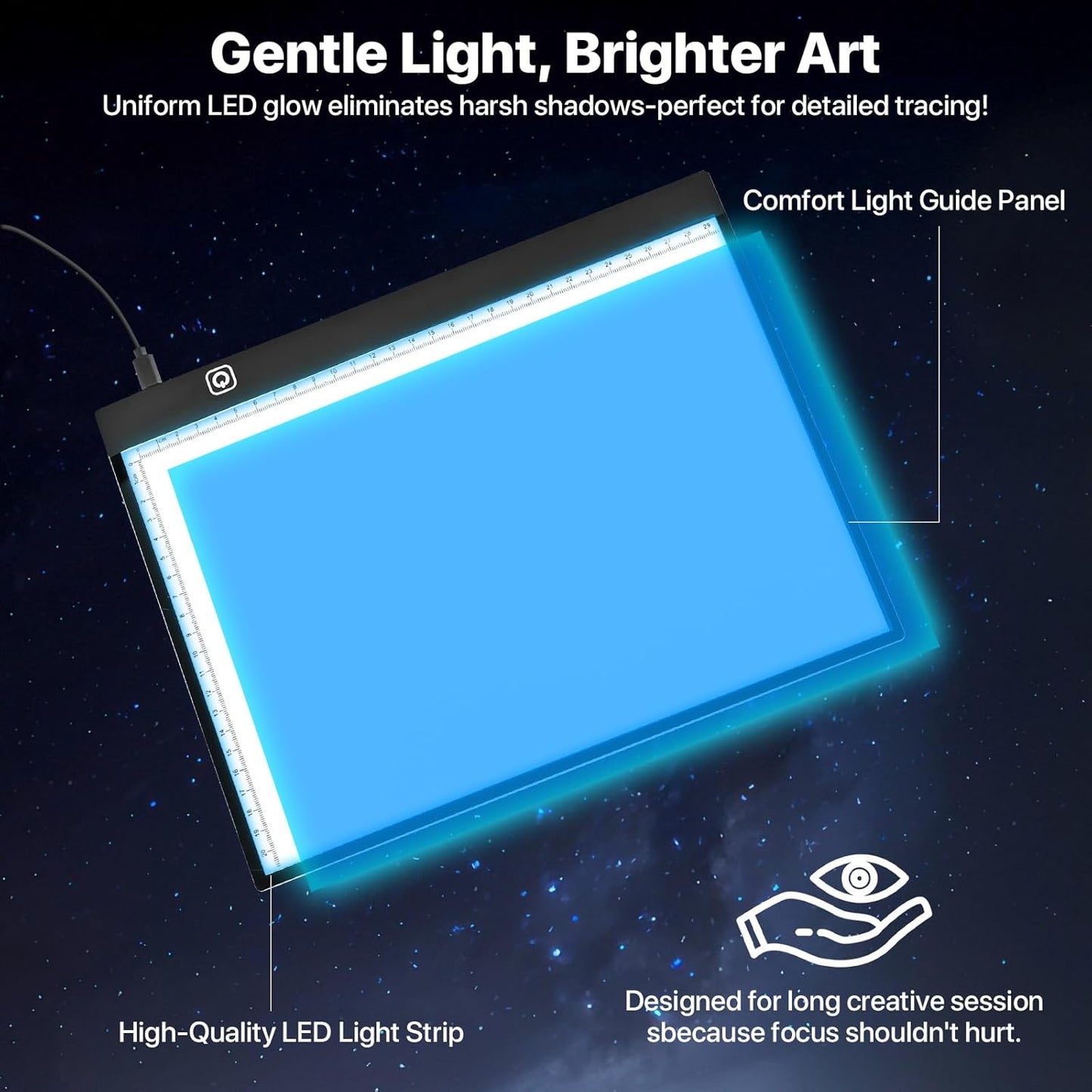 Knoeii A4 LED Light Box for Tracing and Drawing - Ultra Thin Adjustable Light Pad/Board/Table with 10 Sheets Tracing Paper, USB Powered, Small Copy Board Tracer for Artists, Kids Crafting, Sketching.